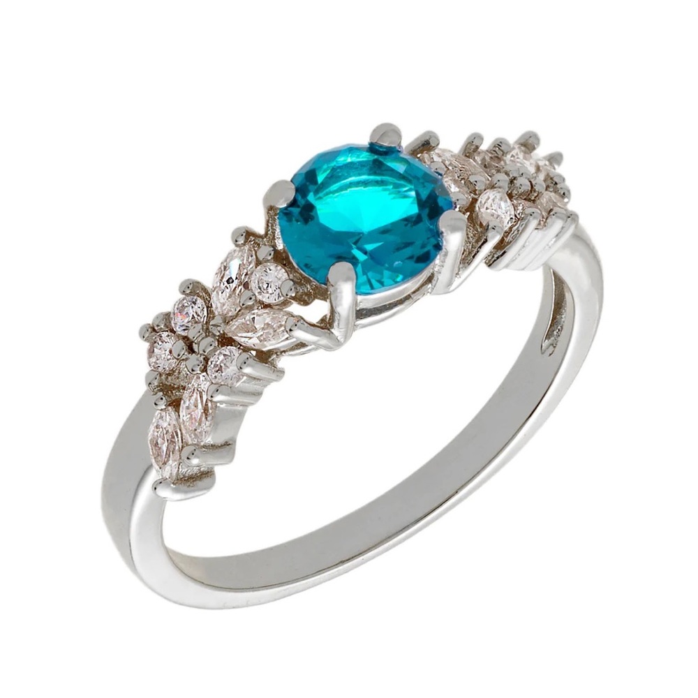 Aquamarine gold plated ring